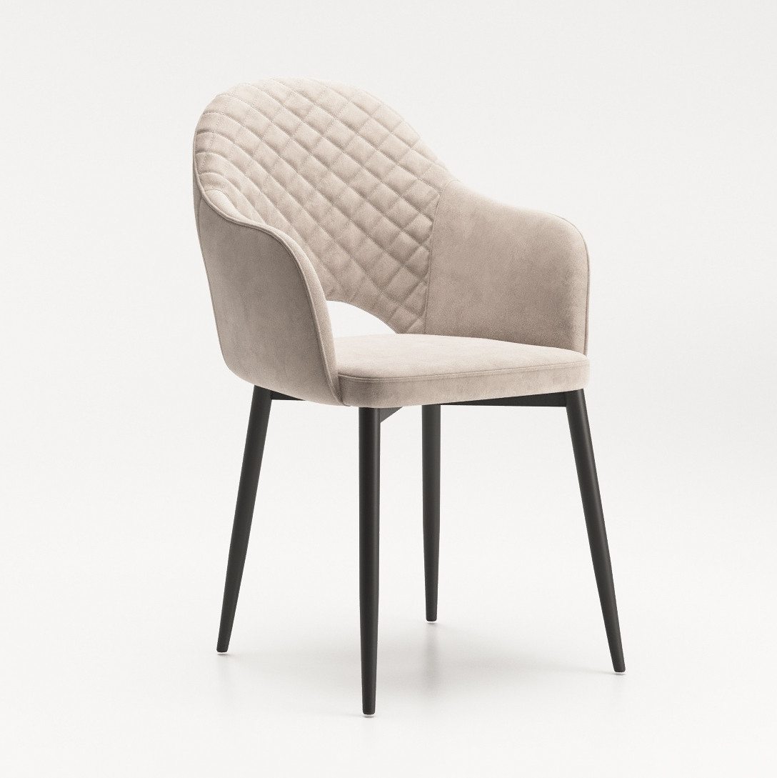 Стул "Кристи" ткань бренди 3 (cream)/каркас черный