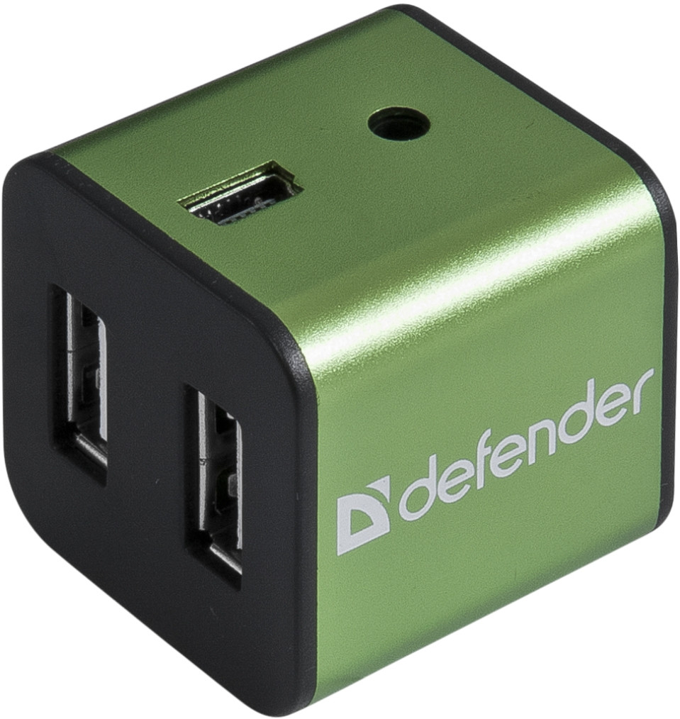 Универсальный USB разветвитель Defender Quadro Iron USB2.0, 4порта,корпус-алюминий