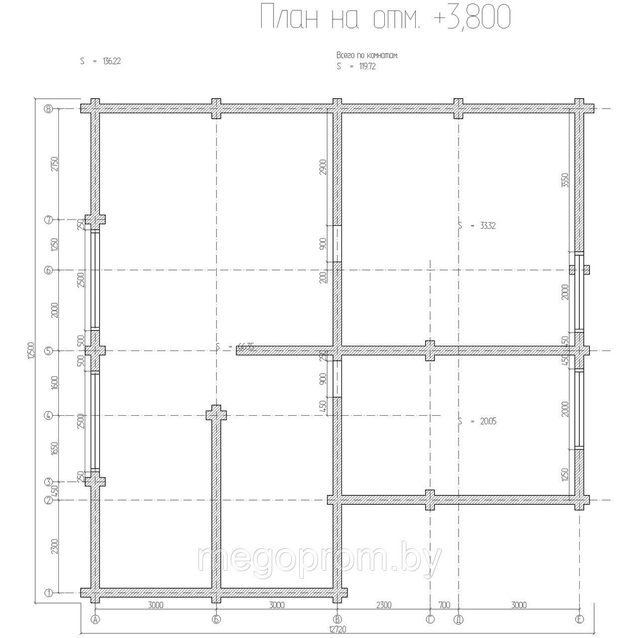 Сруб бани из бревна 12.5х12.5 ОБ100 - фото 4 - id-p35756811