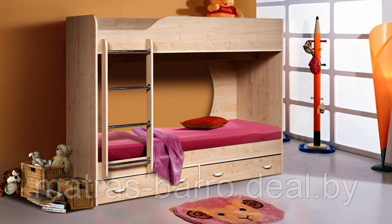 Двухъярусная детская кровать Крепыш 01 венге/бодега светлая - фото 5 - id-p65314130