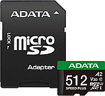 Карта памяти ADATA SPEED PLUS microSDXC 512GB UD512GUI3V30A2SP-RA1 (с адаптером)