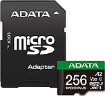 Карта памяти ADATA SPEED PLUS microSDXC 256GB UD256GUI3V30A2SP-RA1 (с адаптером)