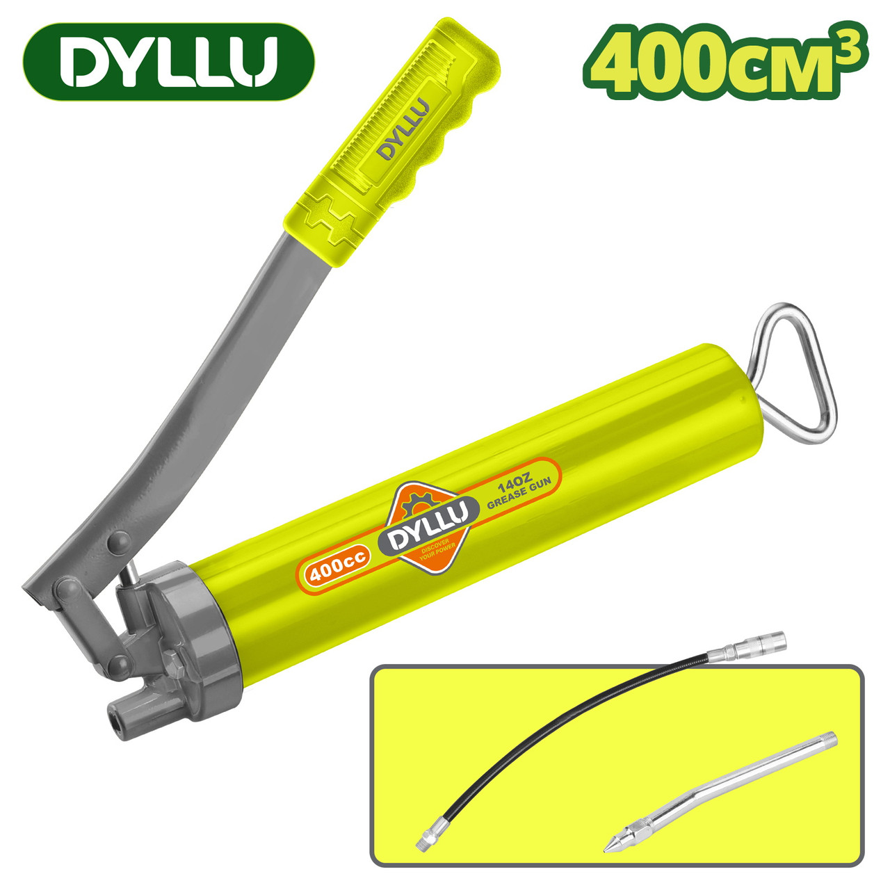 Шприц для смазки автомобильный рычажно-плунжерный 400см3 DYLLU DTGG2540