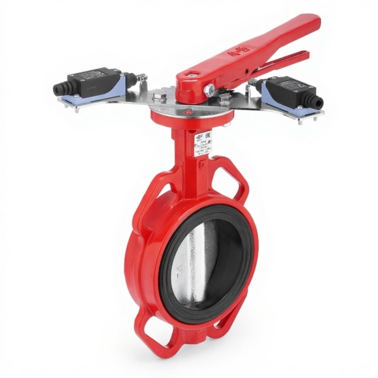 Затвор дисковый MECH "XD71X4" с рукояткой, с двумя концевыми выключателями Ду125