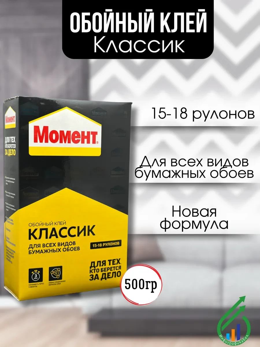 Клей для обоев Момент Классик 500г