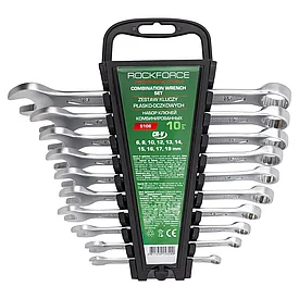 RF-5106 RockFORCE Набор ключей комбинированных 10пр. (6, 8, 10, 12-17, 19мм) на пластиковом держателе