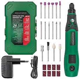 RF-IXO VI RockFORCE Шуруповерт аккумуляторный (3.6V, Li-ion 600Ah) в комплекте с аксессуарами, набор 26пр.