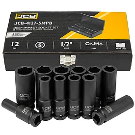 JCB-4127-5MPB JCB Головки ударные глубокие, набор 12пр., 1/2" (6гр.)