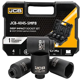 JCB-4045-5MPB JCB Набор головок ударных глубоких 4пр. 1/2" 6pt