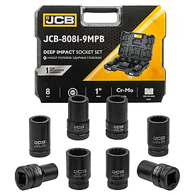 JCB-8081-9MPB JCB Набор головок ударных глубоких 8пр. 1" (12-гран) (22,24,27,30,32,36,38,41) в пласт.кейсе