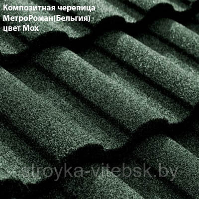 Композитная черепица Мetrotile (Бельгия), мох, коллекция MetroRoman - фото 2 - id-p35820331