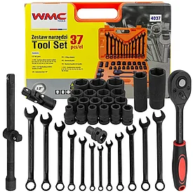 WMC TOOLS Набор инструментов ударных 37пр.1/2"(6гр.)(8-32мм) WMC TOOLS 4037