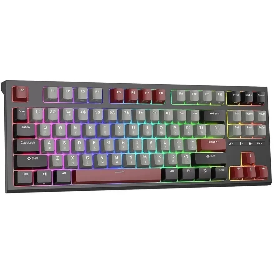Клавиатура проводная механическая Royal Kludge RK-R87 Black/Gray/Red (USB, RGB, Red switch) Черная