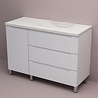 Тумба Дана Венеция 115 напольная на 3 ящика (цвет белый) ящики справа