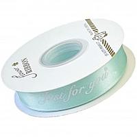 Лента атласная PREMIUM "Just for you", 25мм*40ярд, цвет:тиффани
