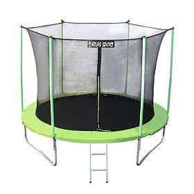 Батут с сеткой Atlas Sport 312 см 10ft с лестницей зелёный