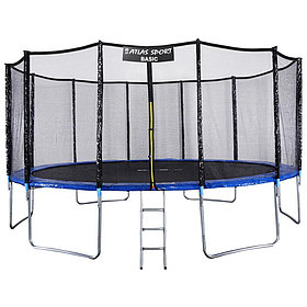 Батут с сеткой Atlas Sport 490 см (16ft) BASIC с лестницей