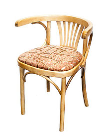 Кресло деревянное с мягким сидением Марио  Люкс  (КМФ 256-01) лакированное