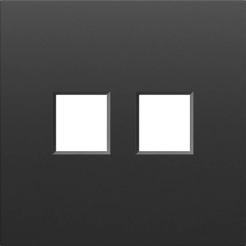 Накладка 2-я для розеток RJ45, TV, SAT,  черный графит,  серия S08