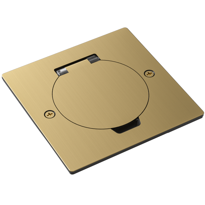 Лючок Surface 2 мод. (1 мод. 45х45 мм.),  круглая крышка,  зотоло,  IP44