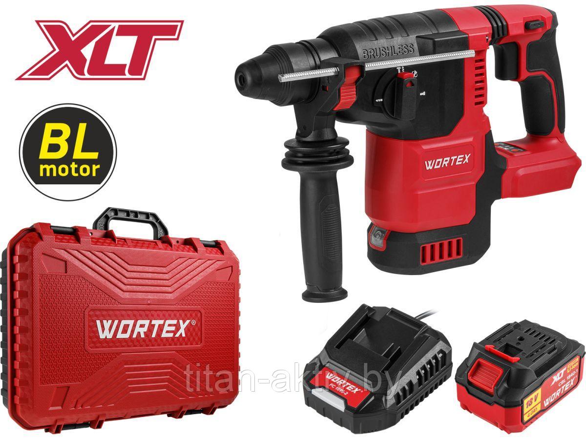 Аккум. перфоратор WORTEX CRH 1822 в чем.  XLT SET БЕСЩЕТ., 18 В, 2.6 Дж, 26 мм, 1х4 А*ч