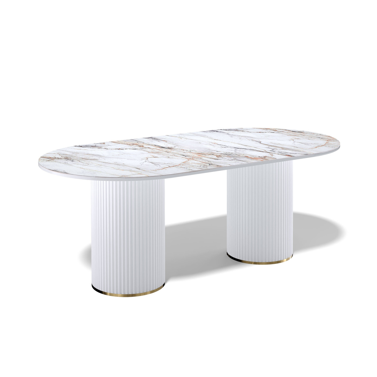 Стол Kenner LD2000 белый/керамика мрамор золотой GILT WHITE