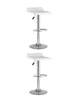Комплект из двух стульев Stool Group Хай-Тек белый, хромированный каркасом с подножкой, металлическое