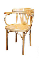 Кресло деревянное с подлокотниками Классик Люкс (КМФ 205) лакированное