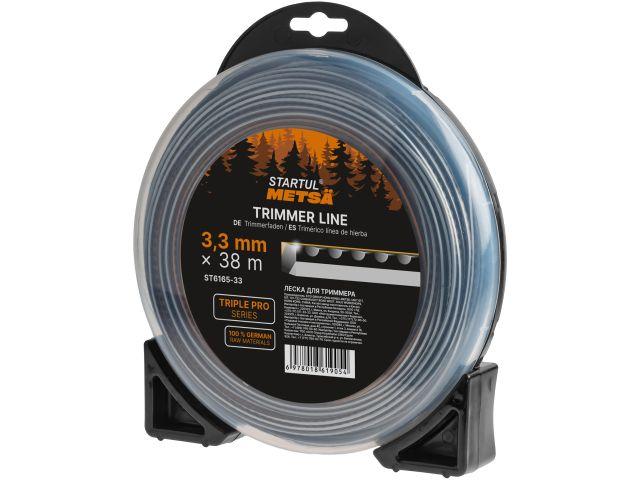 Леска ф 3.3 мм х 38 м зубчатый квадрат сеч. TRIPLE PRO STARTUL METSA (трехкомпонентная)