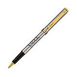 Черная металлическая ручка-роллер Delgado с позолоченной  фурнитурой, фото 2