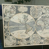 Холст на подрамнике "Древняя карта мира", синтетический, 40х70 мм, фото 3