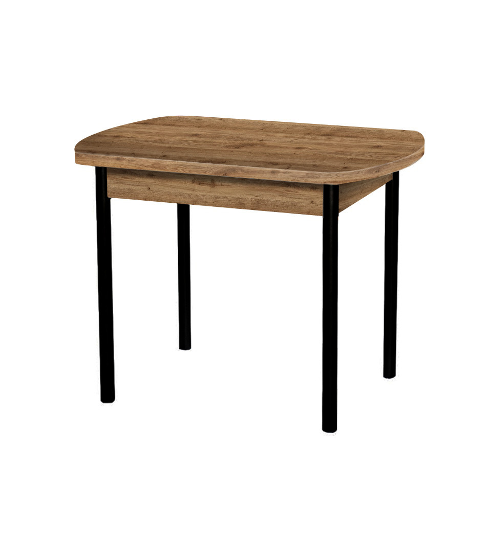 Стол М2 раздвижной Дуб Вотан/опоры прямые черный матовый