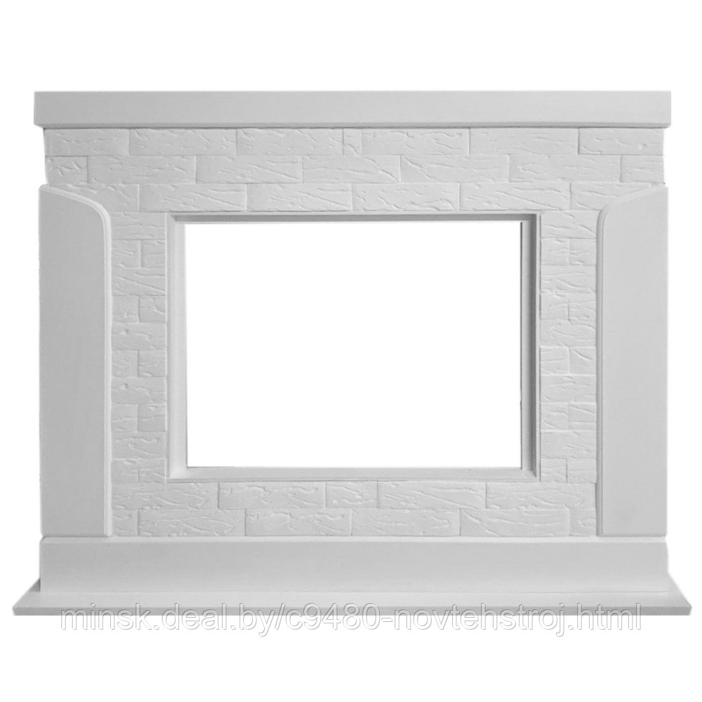 Портал Firelight Prestigio 30 камень белый, шпон белый дуб