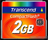 Карта памяти Transcend 133x CompactFlash 2 Гб (TS2GCF133)
