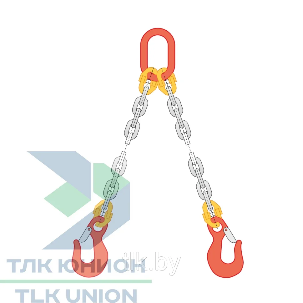Строп цепной двухветвевой 2СЦ, класс Т8, крюки с предохранителем и вилочным соединением SALKH16,