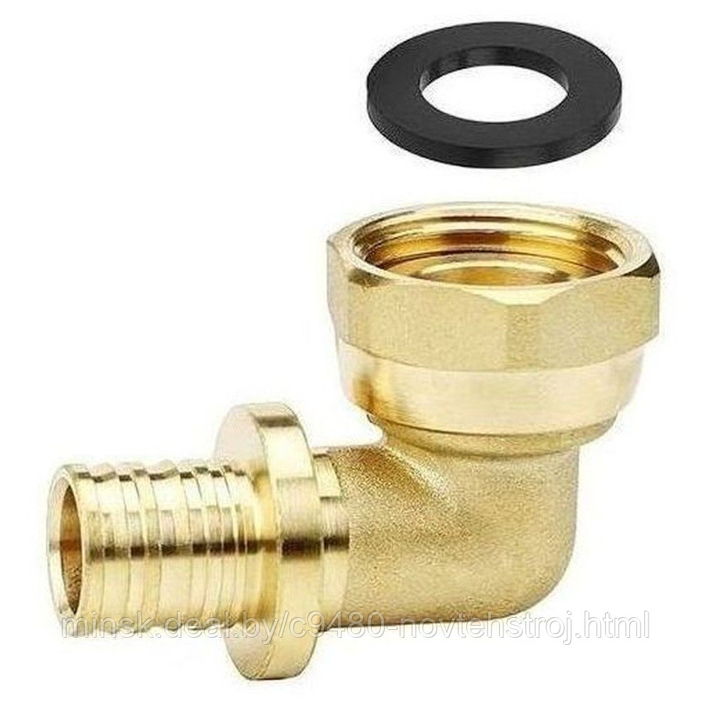 Угол VARMEGA Slide-fit 90 гр., ВР, 20x3/4", с накидн. гайкой, аксиальный, латунь, VM51914