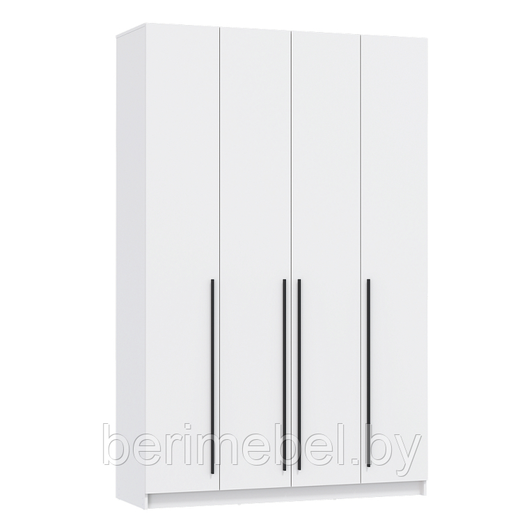 Шкаф для одежды Мерсин 06 (4-х дв.) (h2480) (белый / ДВПО: белый / фасад: ЛДСП белый)