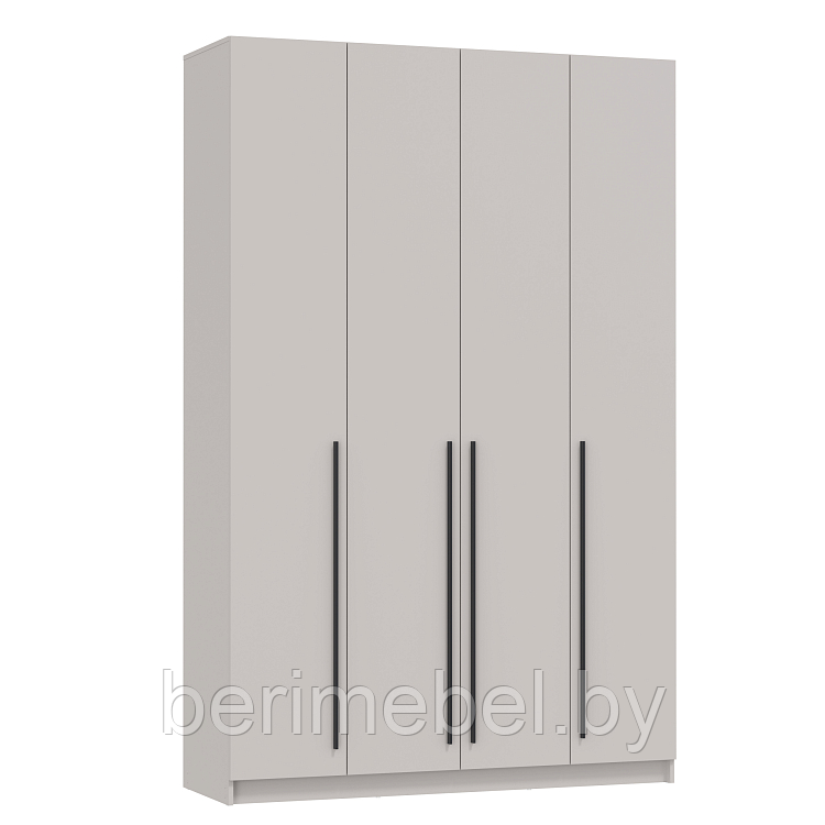 Шкаф для одежды Мерсин 06 (4-х дв.) (h2480) (кашемир / ДВПО: белый / фасад: ЛДСП кашемир)
