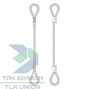 Строп канатный петлевой СКП, заплётка, d-6,2 мм ГОСТ 2688, 0,32т, 1м, РОМЕК, фото 2