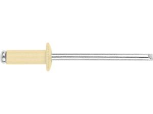 Заклепка вытяжная 4.0х10 мм алюминий/сталь, RAL 1014 (1000 шт в карт. уп.) STARFIX (Цвет слоновая кость)