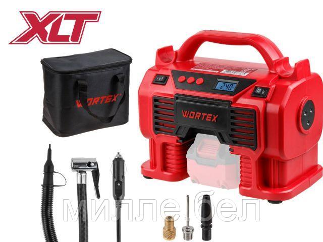Аккум. компрессор WORTEX CTI 1810 в кор. ALL1 XLT SOLO 18 В, 11 бар, 9/360 л/мин (160 PSI / 1100 кПа, цифровой
