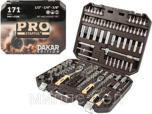 Набор головок и бит 171пр. 1/4",3/8",1/2" PRO STARTUL DAKAR (PRO-171DK) (усоверш. 6-ти гранный профиль