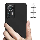 Чехол-накладка для Xiaomi 12 pro (силикон) черный с защитой камеры, фото 2