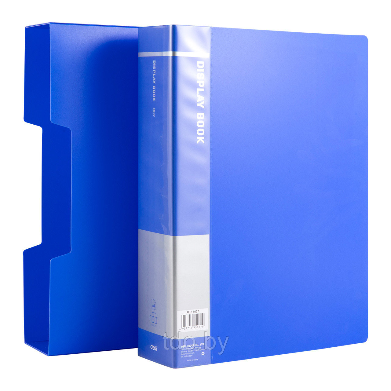 Папка на 100 вкладышей (файлов) в боксе DELI, синяя, А4, 70 мм, 1050 мкм, пластик, 5007BLUE