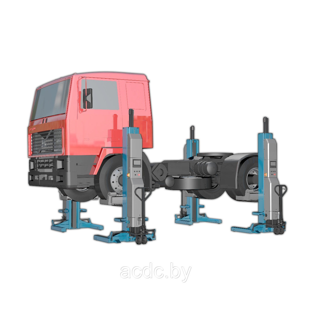 Колонны подкатные г/п 4х8,5 т. электрогидравлические беспроводные KraftWell арт. KRW4H8