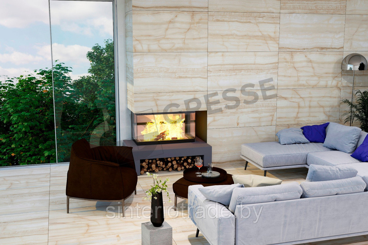 Керамогранит Gresse Lalibela blanch 1200х600х10 мм мат. оникс золотистый GRS04-17