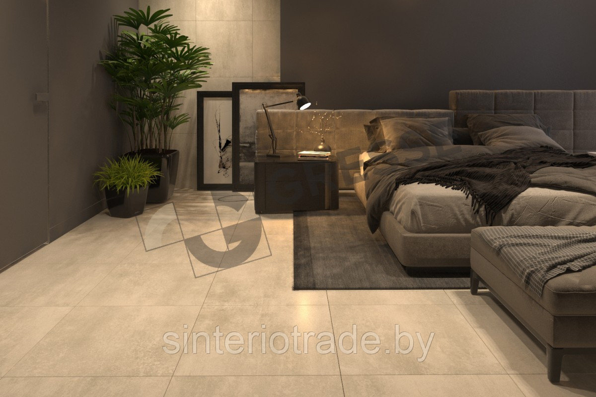 Керамогранит Gresse Madain blanch 600х600х10 цемент молочный - GRS07-17