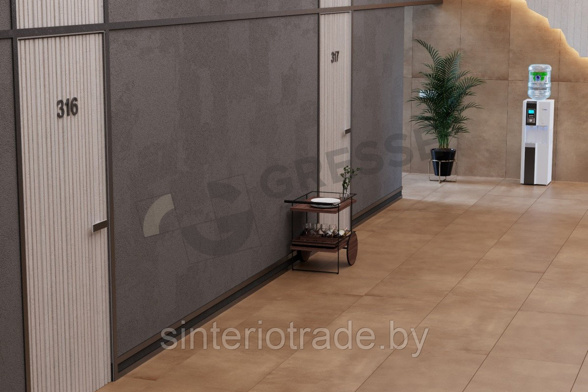 Керамогранит Gresse Matera earth 1200х600х10 бетон бежевый - GRS06-26