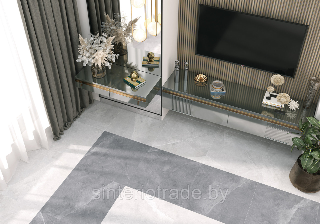 Керамогранит Alma Ceramica Basalto 570*570 (темно-серый), GFU57BST70R Sugar-эффект рельеф рект.