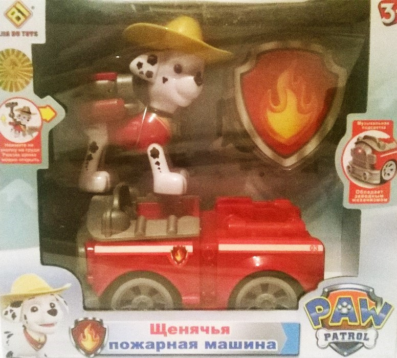 Щенячий патруль Маршал и пожарная машина (Paw Patrol) (свет/звук), 3D значок, JD-909C - фото 2 - id-p36220213